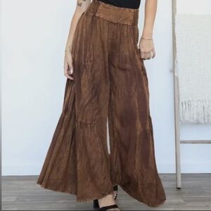 Nostalgia Brown Wide-Leg Women's Palazzo Pants NWT